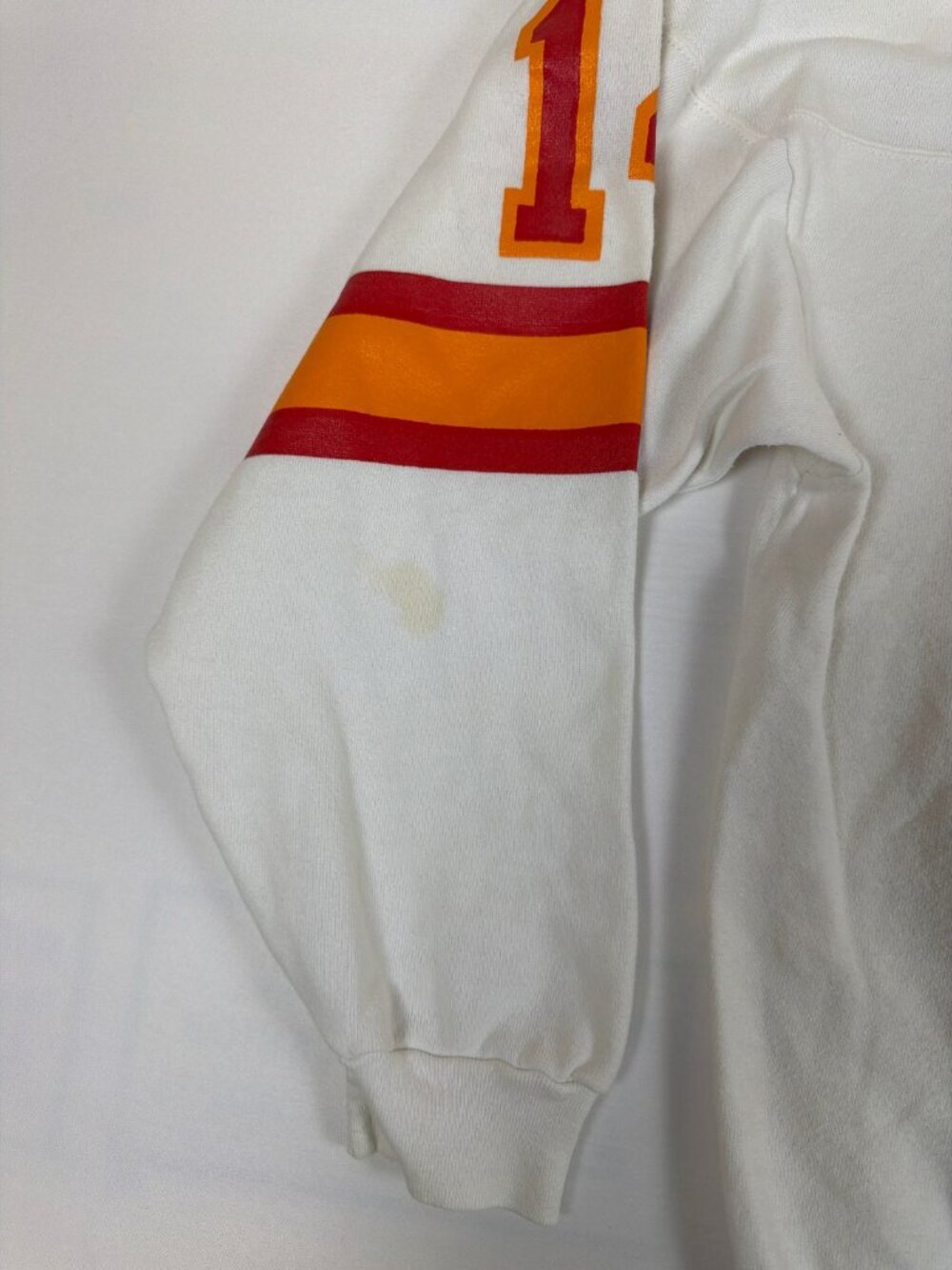 Rawlings Men XL Vintage Tampa Bay Buccaneers #14 Crewneck White Made in USA 80s - Picture 7 of 11